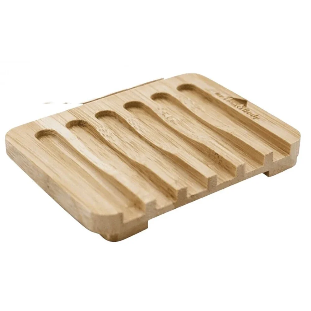 Bamboo Soap Dish Rustic Bar Soap or Sponge Holder Elevated Drainage Design